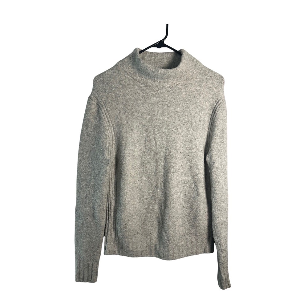 J.Crew Mockneck Sweater in Supersoft Yarn Gray Merino Alpaca Blend Size M